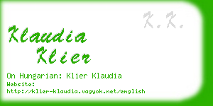klaudia klier business card